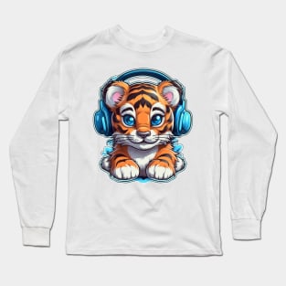Blue Jungle Jams: Graffiti Tiger Cub Long Sleeve T-Shirt